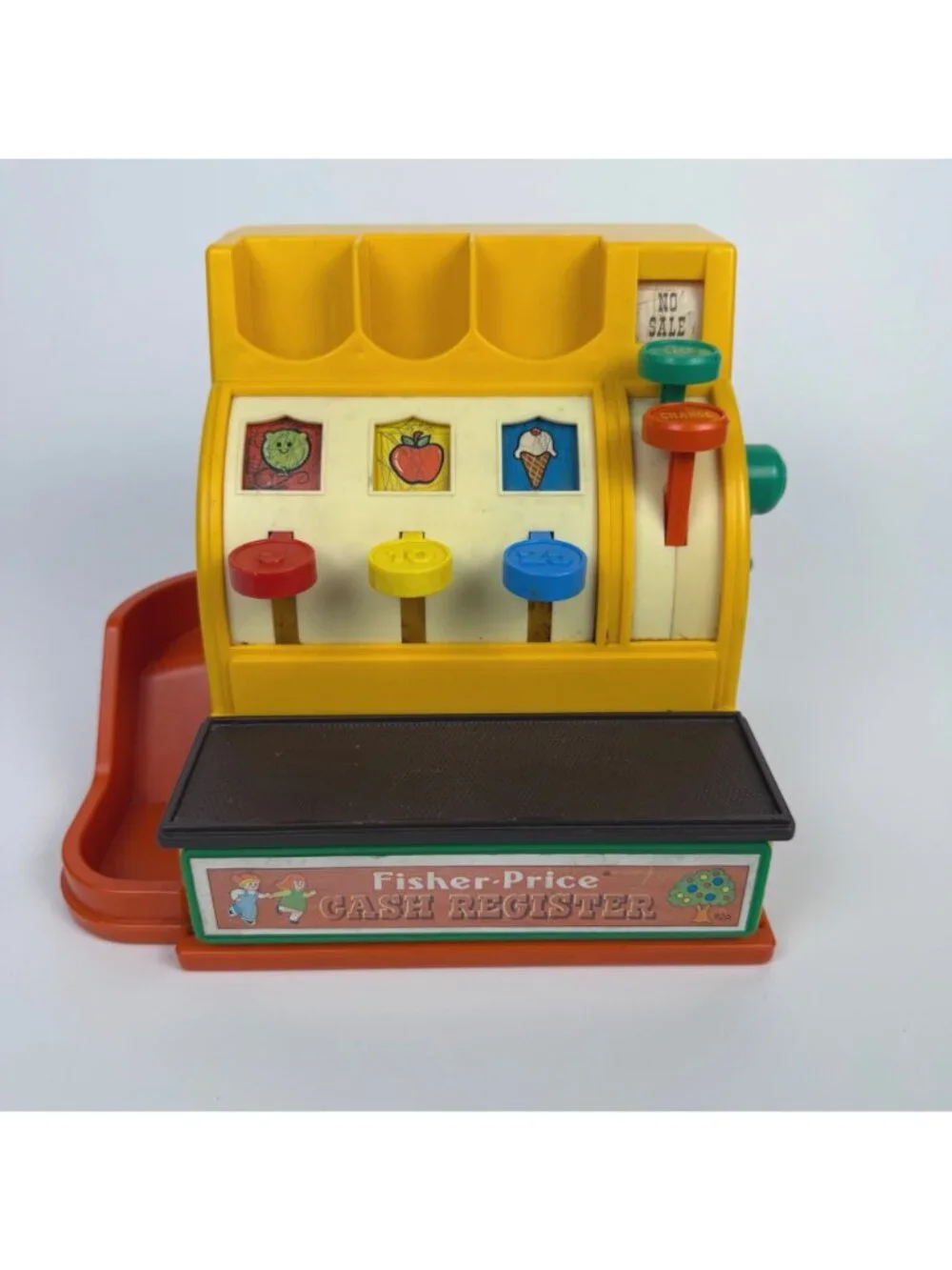 Vintage 1974 Fisher-Price Cash Register #926 with Original Coins